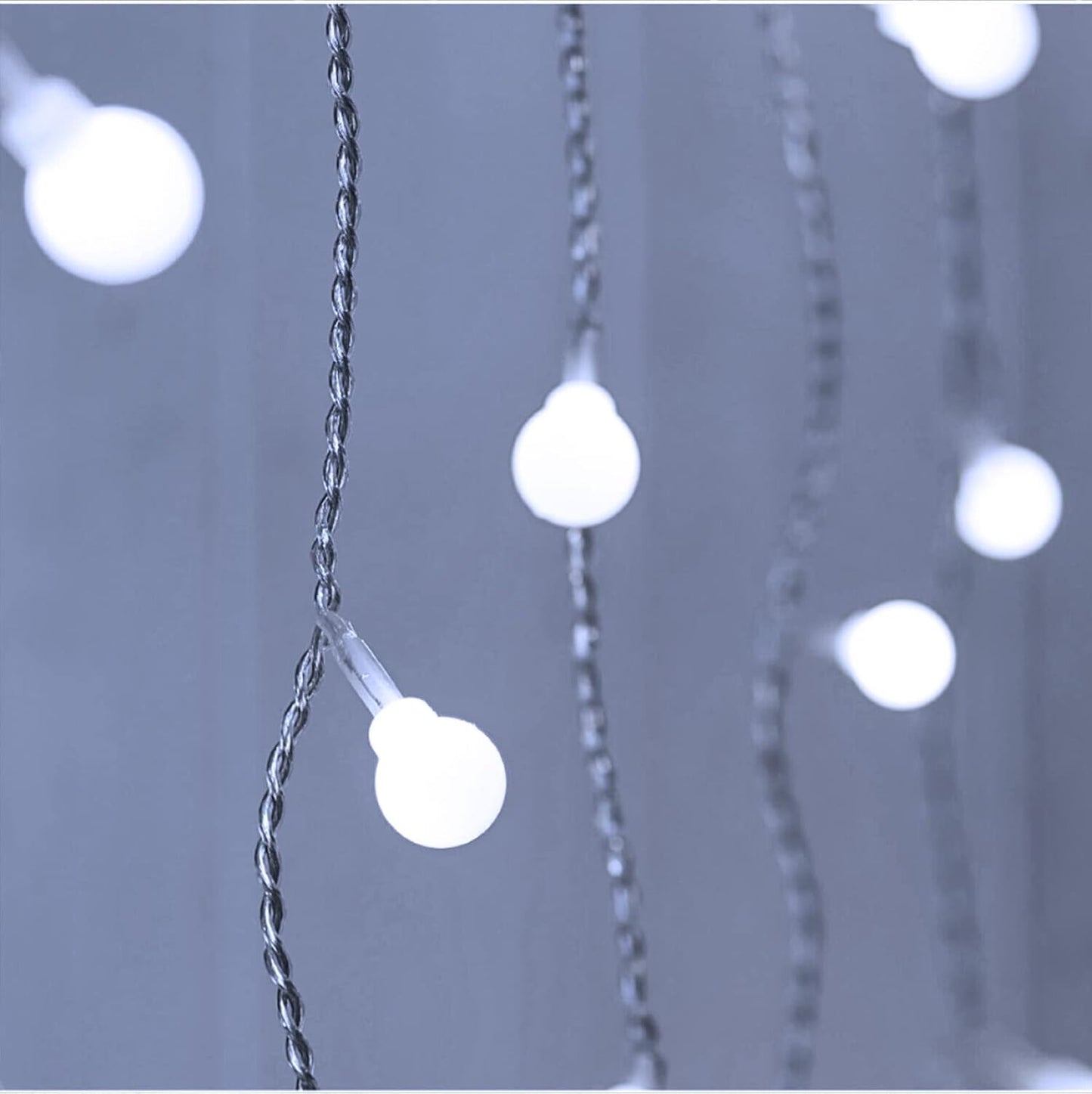 YOLIGHT White Ball Fairy Curtain Lights USB/Battery Powered