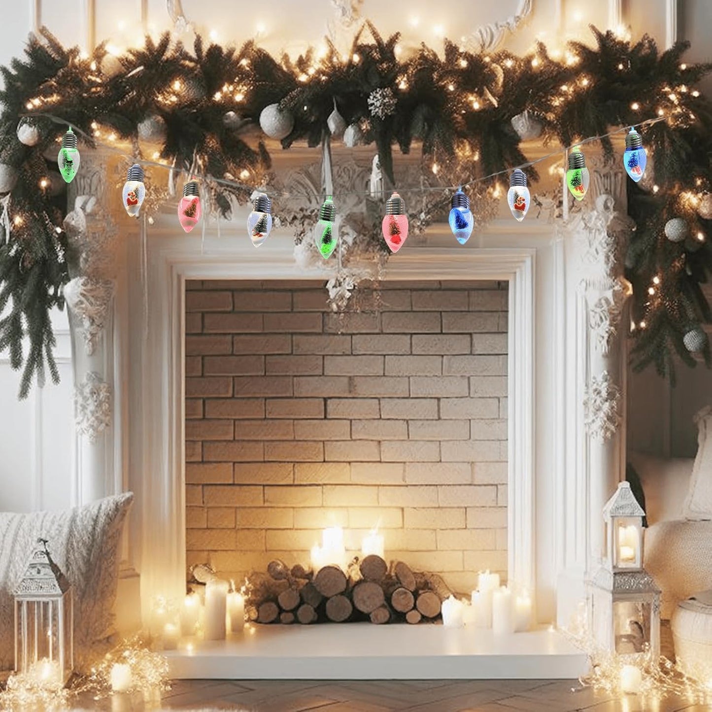 Christmas Bulb String Lights Battery Operated & Timer