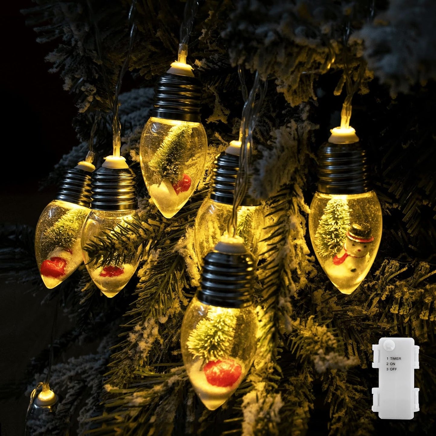 Christmas Bulb String Lights Battery Operated & Timer