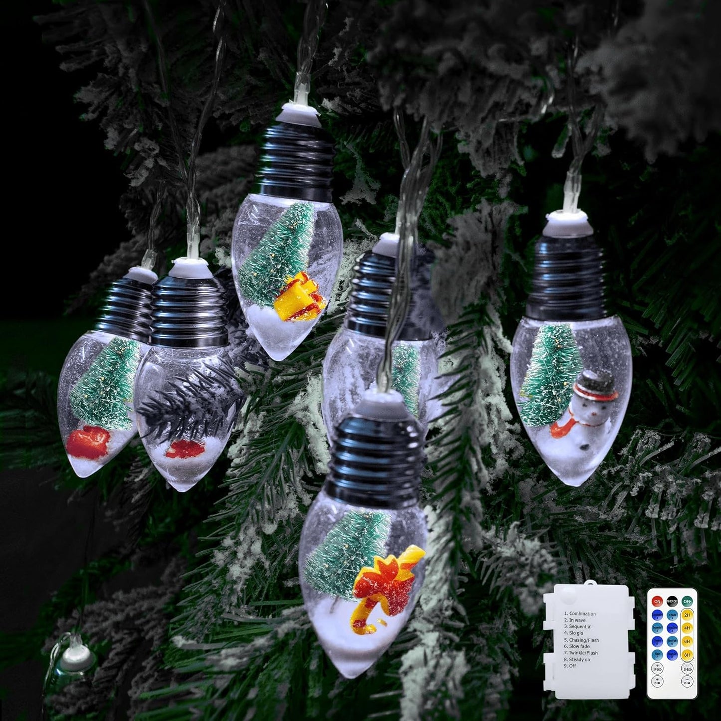 Christmas Bulb String Lights Battery Operated & Timer