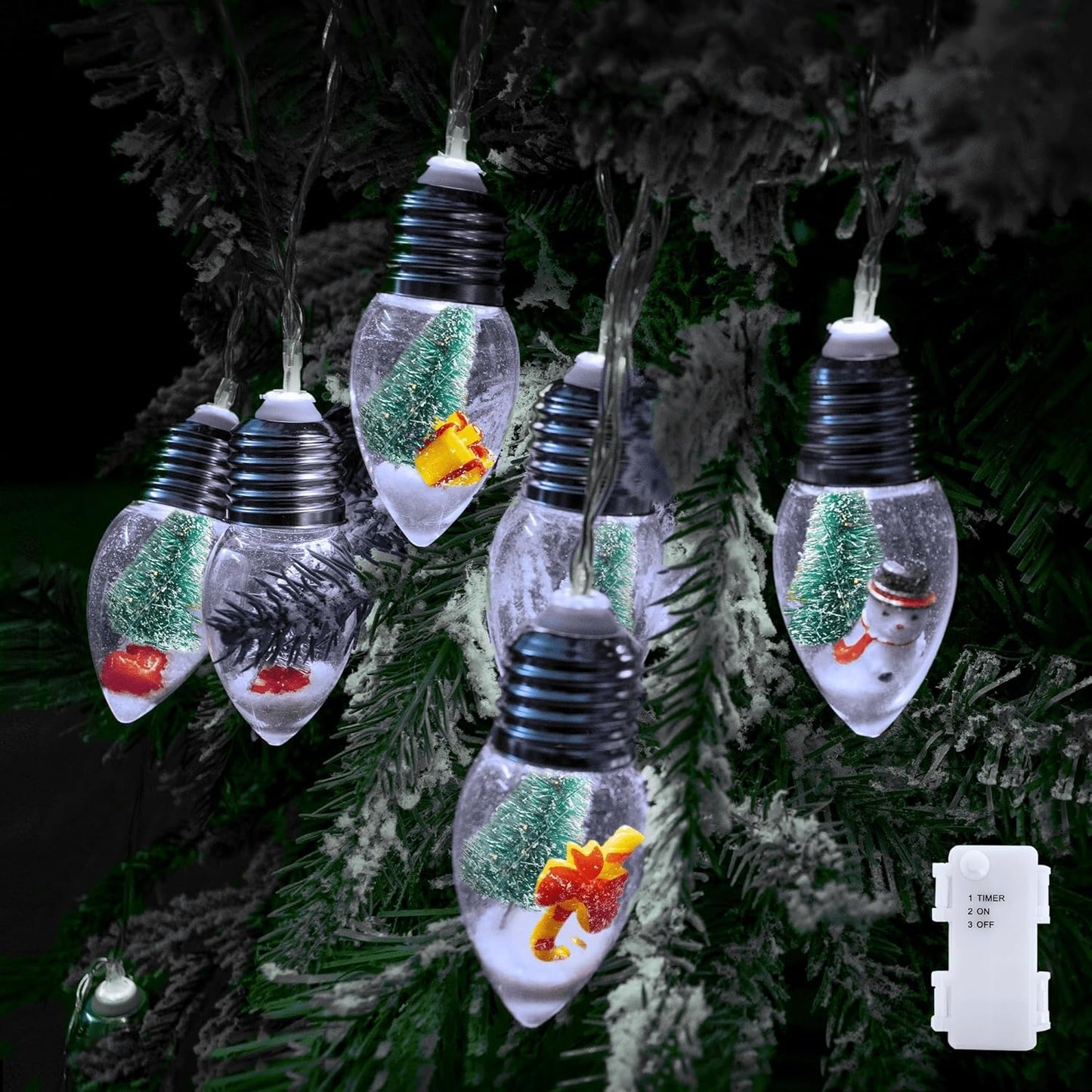 Christmas Bulb String Lights Battery Operated & Timer