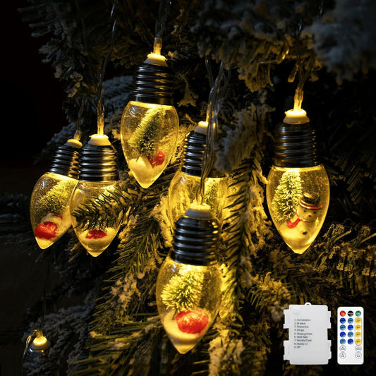 Christmas Bulb String Lights Battery Operated & Timer