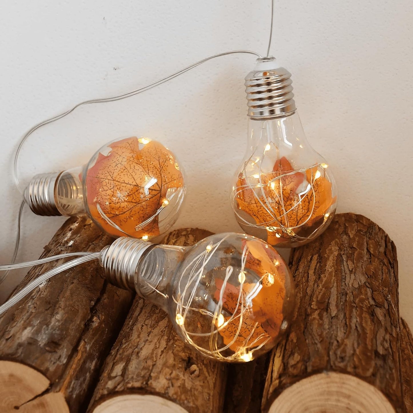 YOLIGHT Fairy Bulb Lights Maple Leaf Lights Battery Operated with Remote Timer