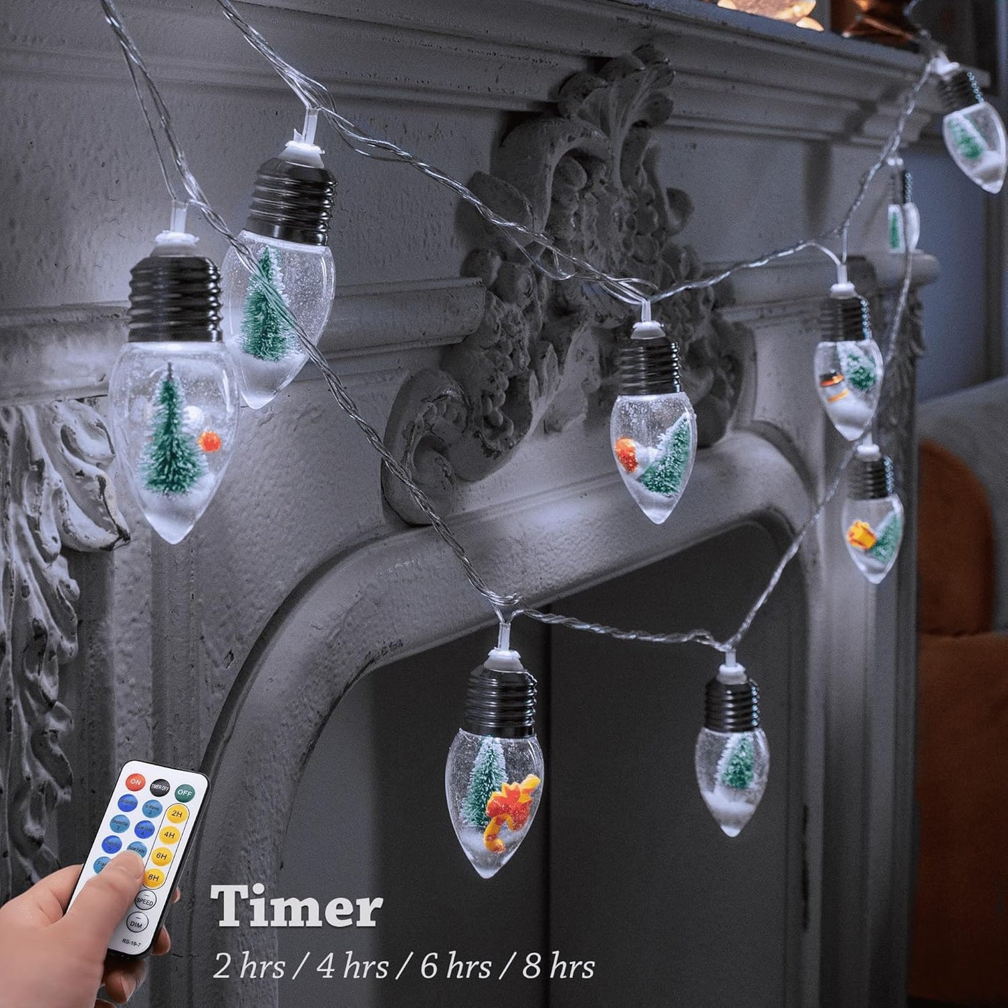 Christmas Bulb String Lights Battery Operated & Timer