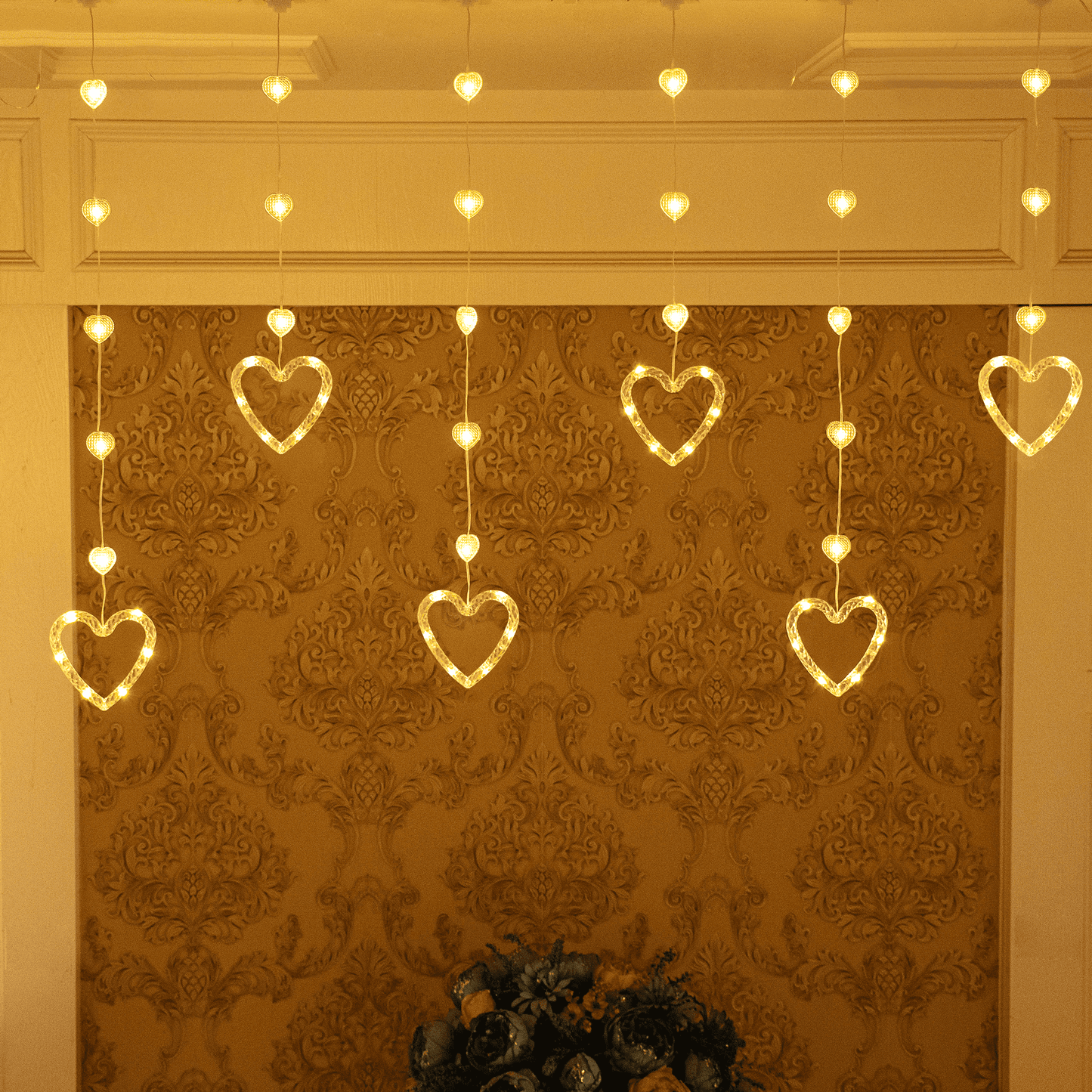 Heart Curtain Lights Valentine's Day Window Lights