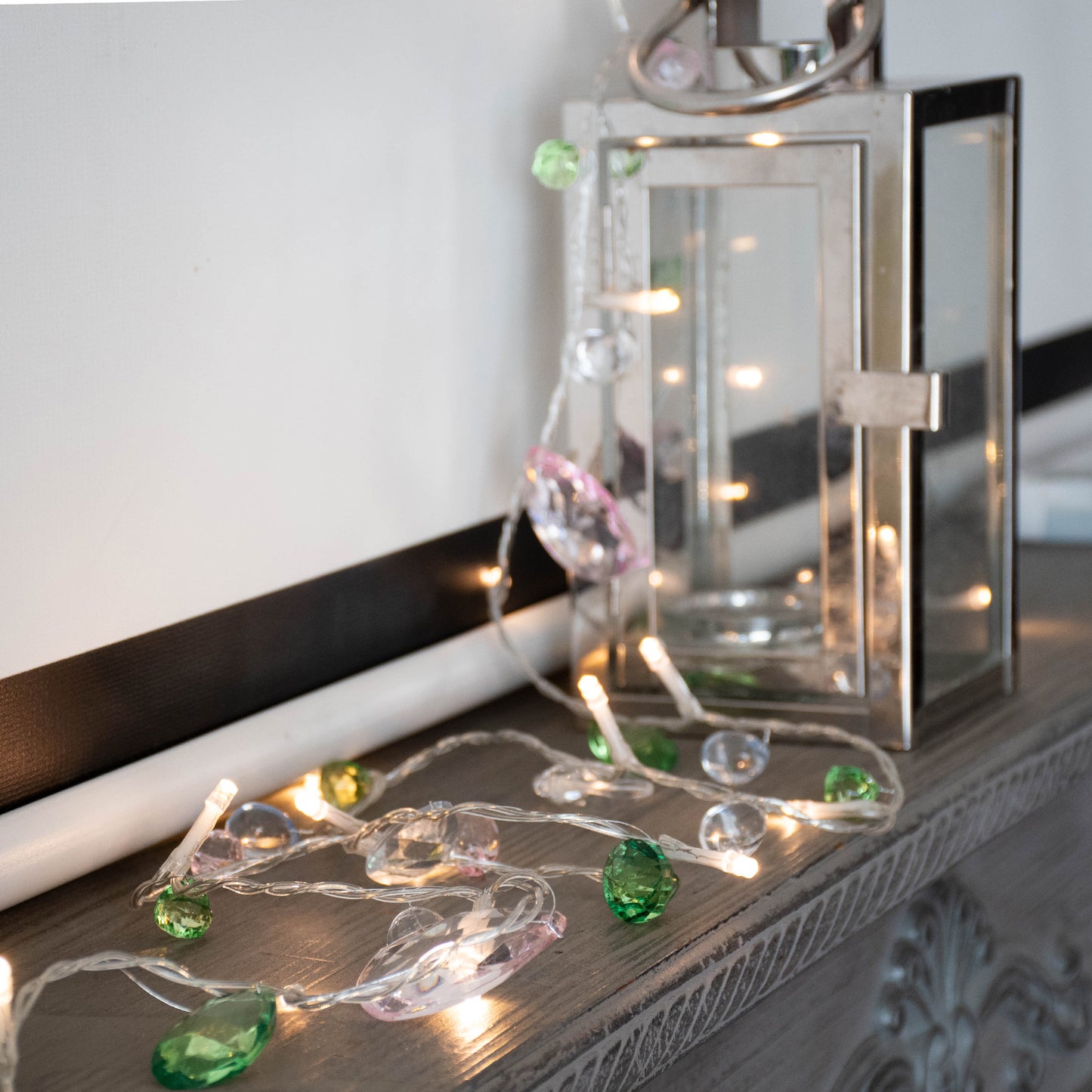 Pastel Crystal Lights 10ft 30 LED Jewels Fairy Lights Battery Operated/USB Plug