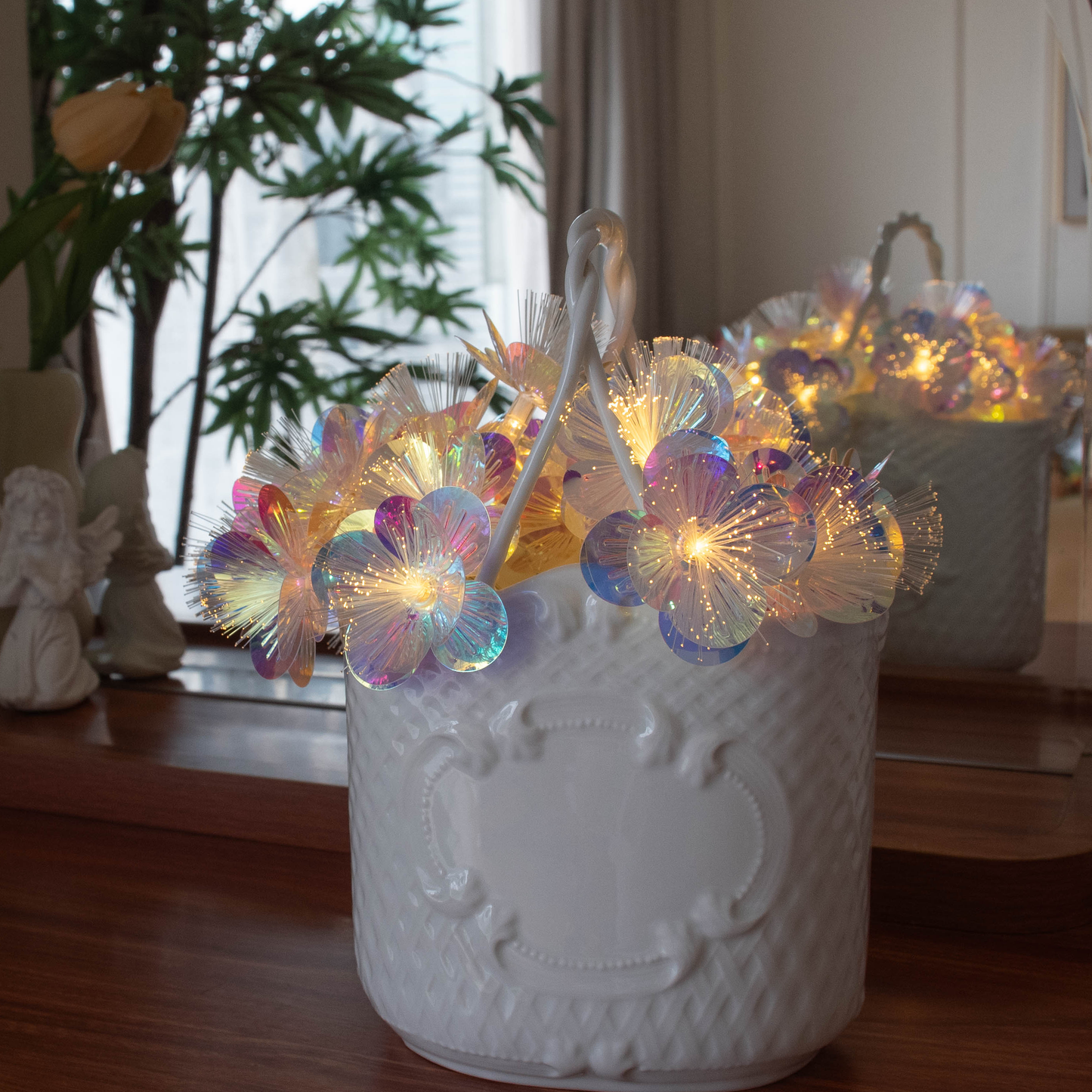 YOLIGHT Fiber Optic Flower String Fairy Lights Battery Operated